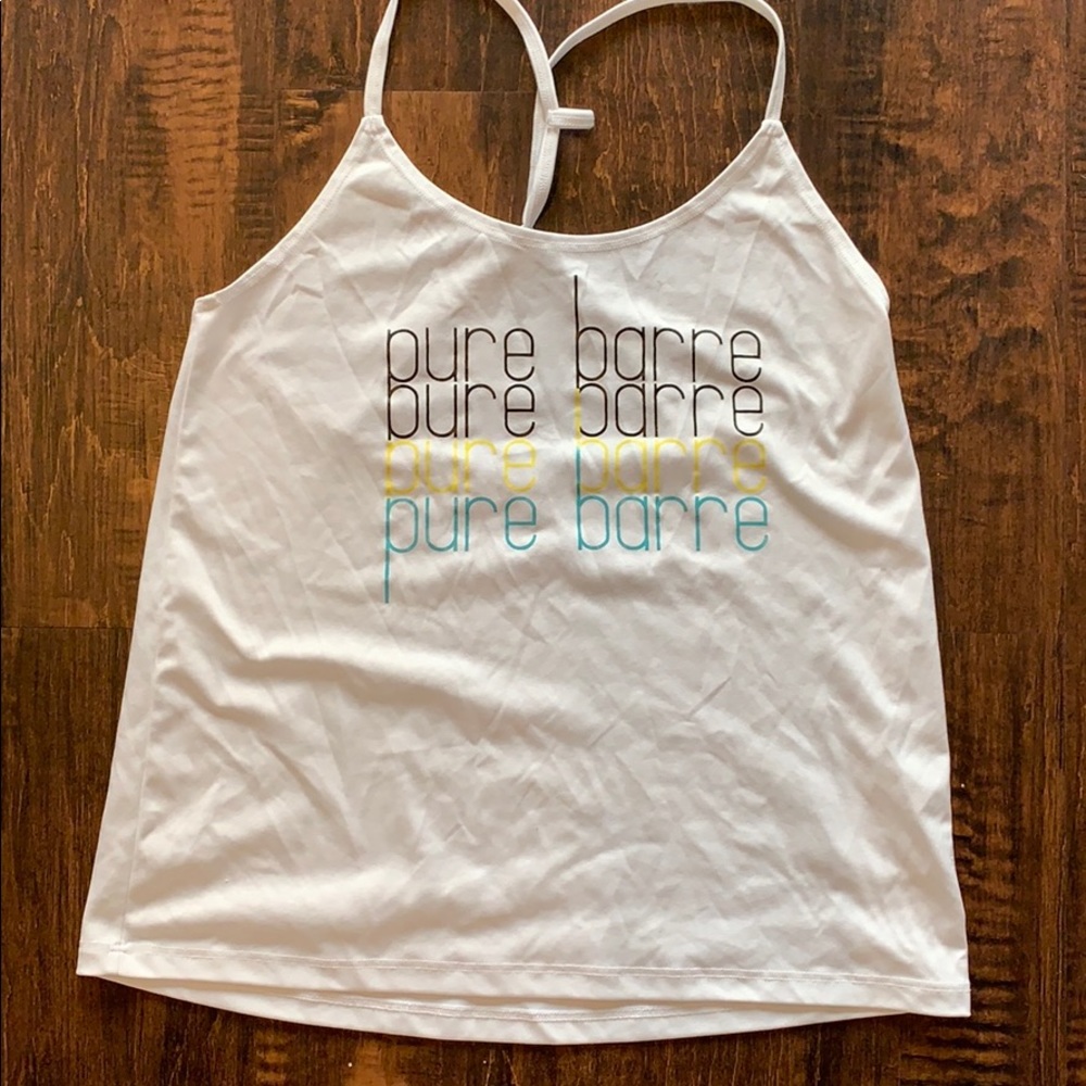 Pure barre tank - multi color writing
